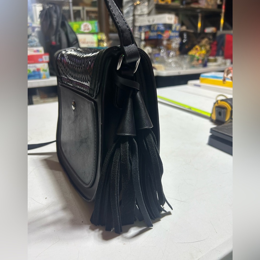 Gussaci Faux Leather/Suede Black Shoulder Bag - Picture 3 of 11